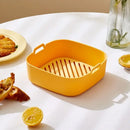 Green and black silicone air fryer pot – kitchen baking tray by Decorbites