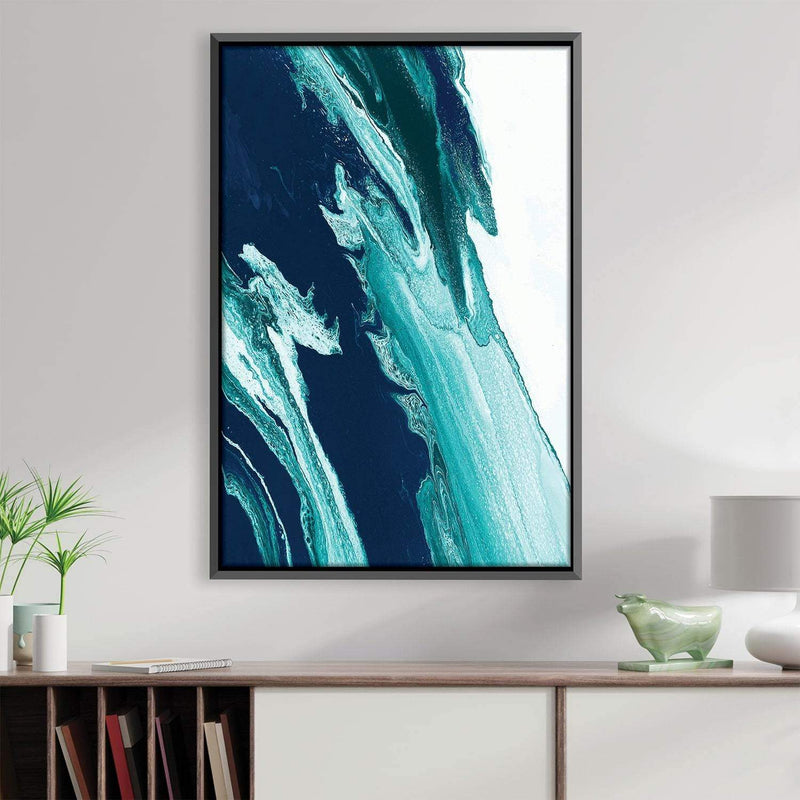 Green And Blue Wave Canvas