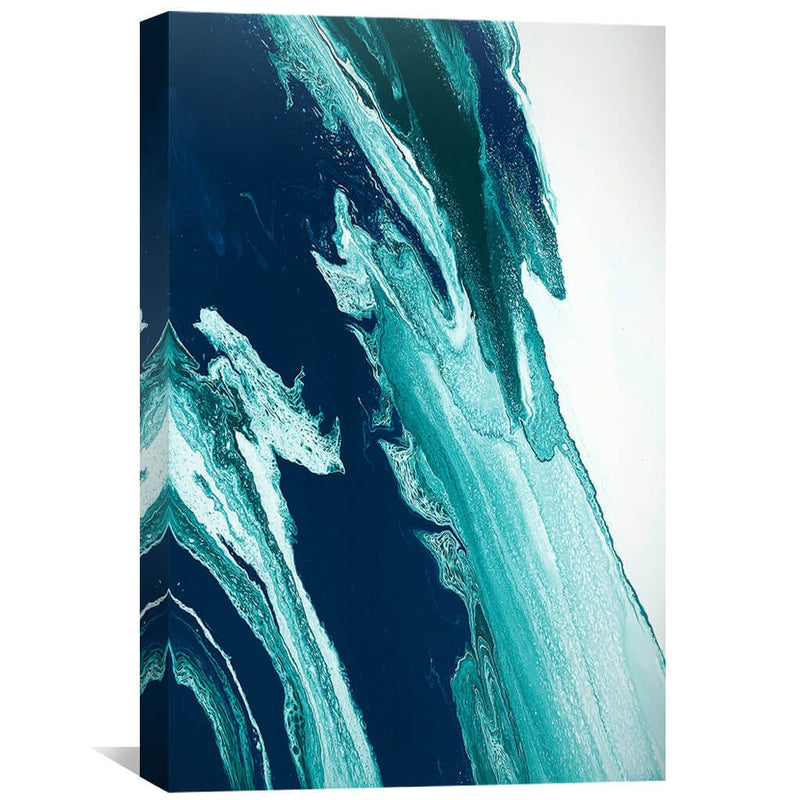 Green And Blue Wave Canvas