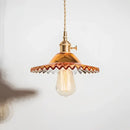 GobekUsa Copper Base Glass Pendant Light with Switch, Braided Wire - Nordic Style for Home & Restaurant Décor