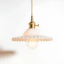 GobekUsa Copper Base Glass Pendant Light with Switch, Braided Wire - Nordic Style for Home & Restaurant Décor