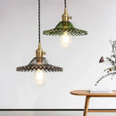 GobekUsa Copper Base Glass Pendant Light with Switch, Braided Wire - Nordic Style for Home & Restaurant Décor