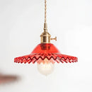 GobekUsa Copper Base Glass Pendant Light with Switch, Braided Wire - Nordic Style for Home & Restaurant Décor