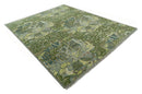 Green And Gray Nature Jungle Hand Knotted Custom Made wool area rug