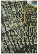 Green and Olive Modern Abstract 5x8 Hand knotted wool area Rug