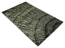 Green and Olive Modern Abstract 5x8 Hand knotted wool area Rug