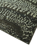 Green and Olive Modern Abstract 5x8 Hand knotted wool area Rug