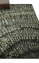 Green and Olive Modern Abstract 5x8 Hand knotted wool area Rug
