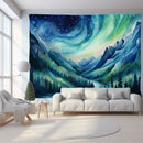 GobekUsa Green Mountain Tapestry Forest Aurora Series Customizable Hanging Cloth
