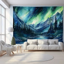 GobekUsa Green Mountain Tapestry Forest Aurora Series Customizable Hanging Cloth