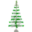 Green & Silver Mixed Tinsel Tree