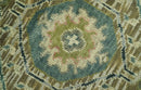 Green and Teal Traditional Hand Knotted Multi Size wool area rug