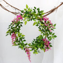 Green and white artificial flowers garden wedding arch decor by Decorbites