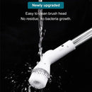 Green and white electric spin cleaner – kitchen floor scrub brush by Decorbites