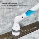 Green and white electric spin cleaner – kitchen floor scrub brush by Decorbites