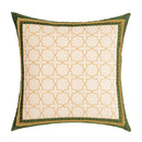 Green and white geometric tufted embroidery cushion cover living room by Decorbites