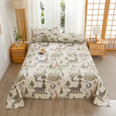 GobekUsa Cartoon Printed Cotton Bedspread | Queen King | Durable Coarse Cloth | All Seasons