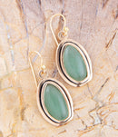 Green Aventurine Golden Drop Earrings