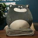 GobekUsa Cartoon Animal Throw Pillow Blanket: Two-in-one Multi-functional Home Office Summer Blanket