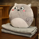 GobekUsa Cartoon Animal Throw Pillow Blanket: Two-in-one Multi-functional Home Office Summer Blanket