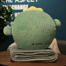 GobekUsa Cartoon Animal Throw Pillow Blanket: Two-in-one Multi-functional Home Office Summer Blanket