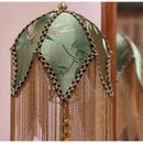 GobekUsa Bamboo Leaf Jacquard Bedside Lampshade with Tassels