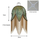 GobekUsa Bamboo Leaf Jacquard Bedside Lampshade with Tassels