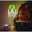 GobekUsa Bamboo Leaf Jacquard Bedside Lampshade with Tassels