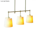 GobekUsa Green Barrel Fabric Pendant Light - Traditional 3-Light Fixture for Dining Room Island Lighting