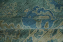 Turkish Hand Knotted Wool Oushak Traditional Area Rug Multi Size - Green Beige Blue