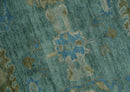 Turkish Hand Knotted Wool Oushak Traditional Area Rug Multi Size - Green Beige Blue