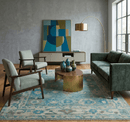 Turkish Hand Knotted Wool Oushak Traditional Area Rug Multi Size - Green Beige Blue