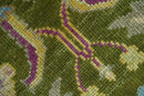 Green, Beige and Purple 8x10 Hand Knotted Traditional Oushak wool area rug by The Rug Decor