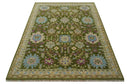 Green, Beige and Purple 8x10 Hand Knotted Traditional Oushak wool area rug by The Rug Decor