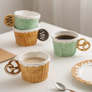 Green & beige creative biscuit ceramic tableware set dining room mug by Decorbites