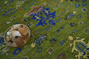Green, Blue and Brown Hand knotted 8x10 Traditional Oushak wool Area Rug