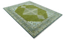 Green, Blue and Gray Hand Knotted Traditional Heriz 8x10 wool area rug by The Rug Decor