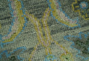 Green, Blue and Mustard Hand Knotted 8x10 Traditional Oushak wool area rug by The Rug Decor