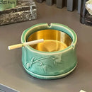 GobekUsa Bamboo Tissue Box: Ceramic Green Bamboo Design for Coffee Table & Desk Decor