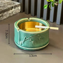 GobekUsa Bamboo Tissue Box: Ceramic Green Bamboo Design for Coffee Table & Desk Decor