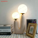 GobekUsa Double Frosted Glass Ball Table Lamp for Bedroom & Living Room Lighting