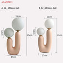 GobekUsa Double Frosted Glass Ball Table Lamp for Bedroom & Living Room Lighting
