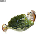 GobekUsa Ceramic Leaf Decor Tray: Elegant Tableware, Fruit Snack Candy Storage Bowl