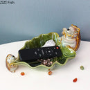 GobekUsa Ceramic Leaf Decor Tray: Elegant Tableware, Fruit Snack Candy Storage Bowl