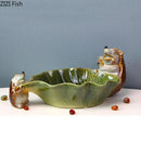 GobekUsa Ceramic Leaf Decor Tray: Elegant Tableware, Fruit Snack Candy Storage Bowl