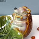 GobekUsa Ceramic Leaf Decor Tray: Elegant Tableware, Fruit Snack Candy Storage Bowl