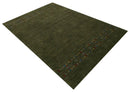 Green Multicolor Hand Loomed Wool Area Rug - Contemporary Design by The Rug Decor