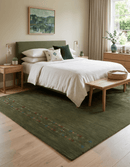Green Multicolor Hand Loomed Wool Area Rug - Contemporary Design by The Rug Decor