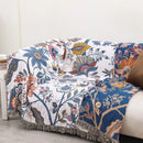 GobekUsa Cotton Tassel Sofa Blanket - All-Season Multifunctional Leisure Blanket