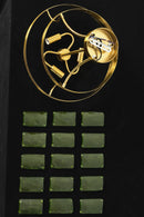 Green Glass Drum-Shaped Ceiling Light